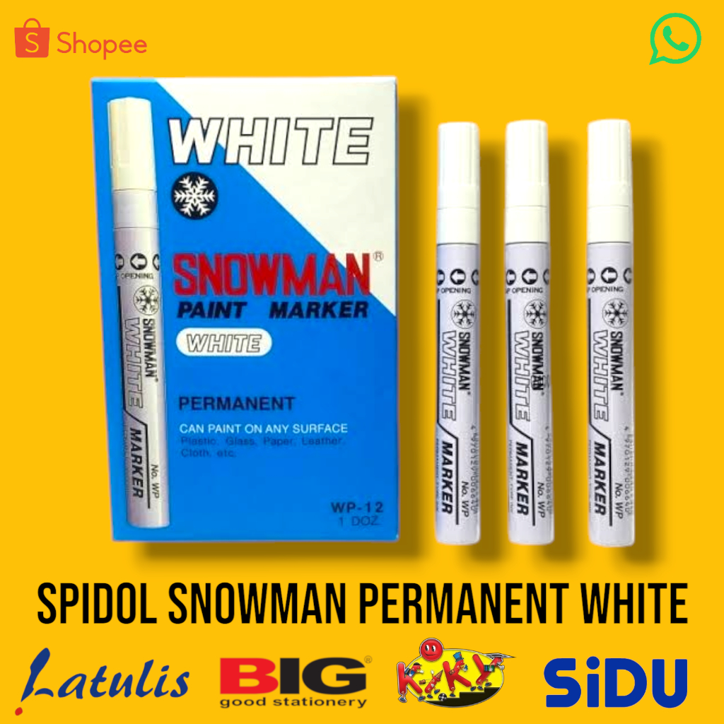 

Spidol Snowman White Marker Putih WP-12 (3 pcs)