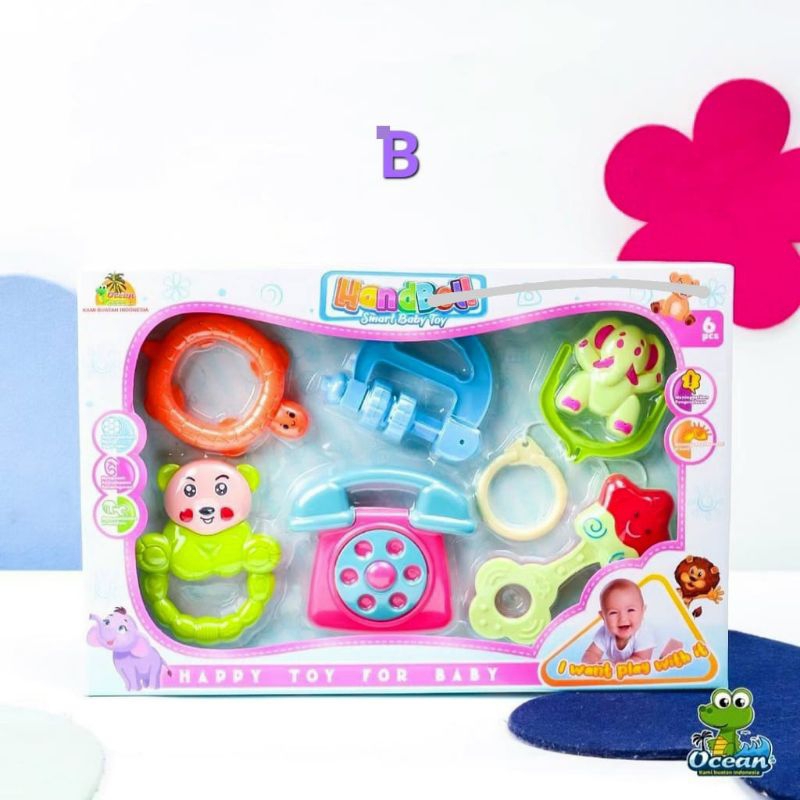 MAINAN HANDBELL MAIN BAYI BABY NEWBORN RATTLE KERINCING
