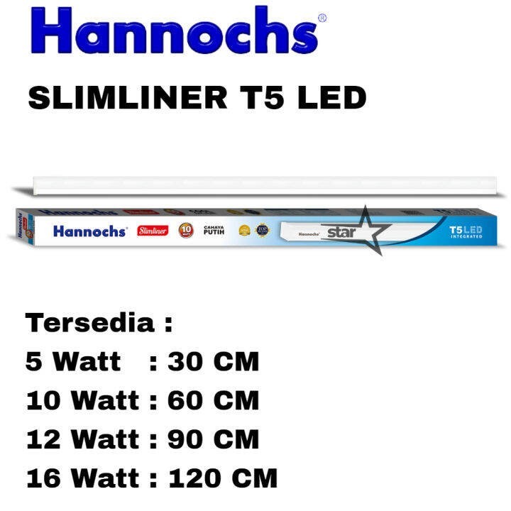 Hannochs Slimliner T5 LED Cahaya Putih - Lampu Neon