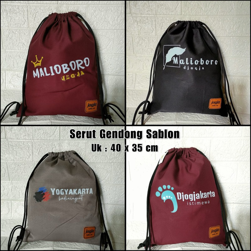 Tas Gendong serut sablon khas jogja Malioboro