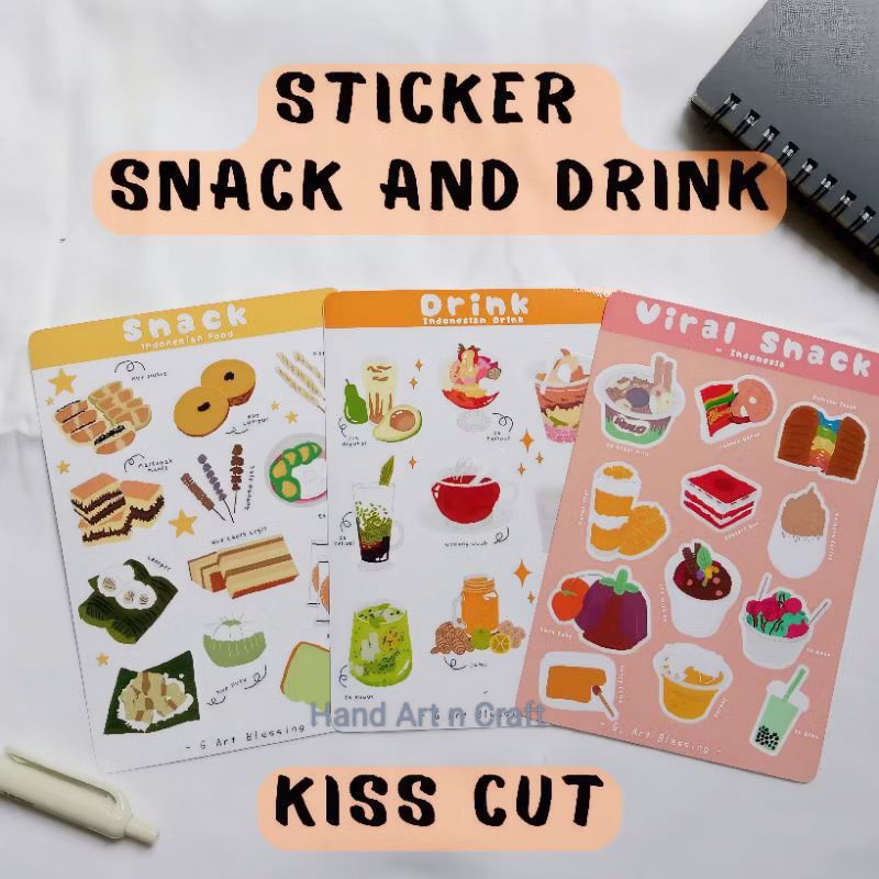 

[READY STOCK] Sticker Deco Snack and Drink in Indonesia Stiker Tema Makanan dan Minuman Indonesia Kiss Cut