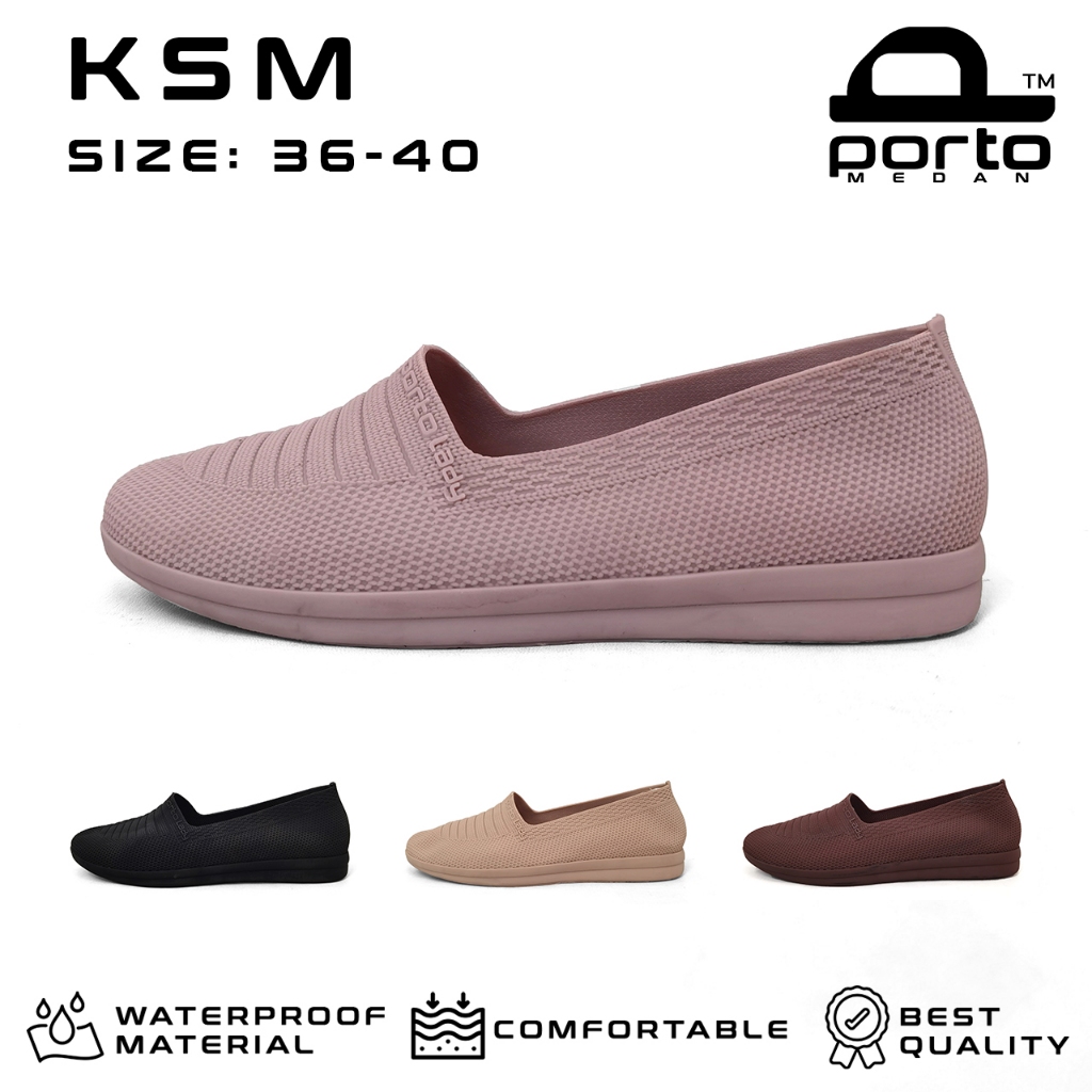 Porto Lady KSM Sepatu Flat Kerja Wanita Karet