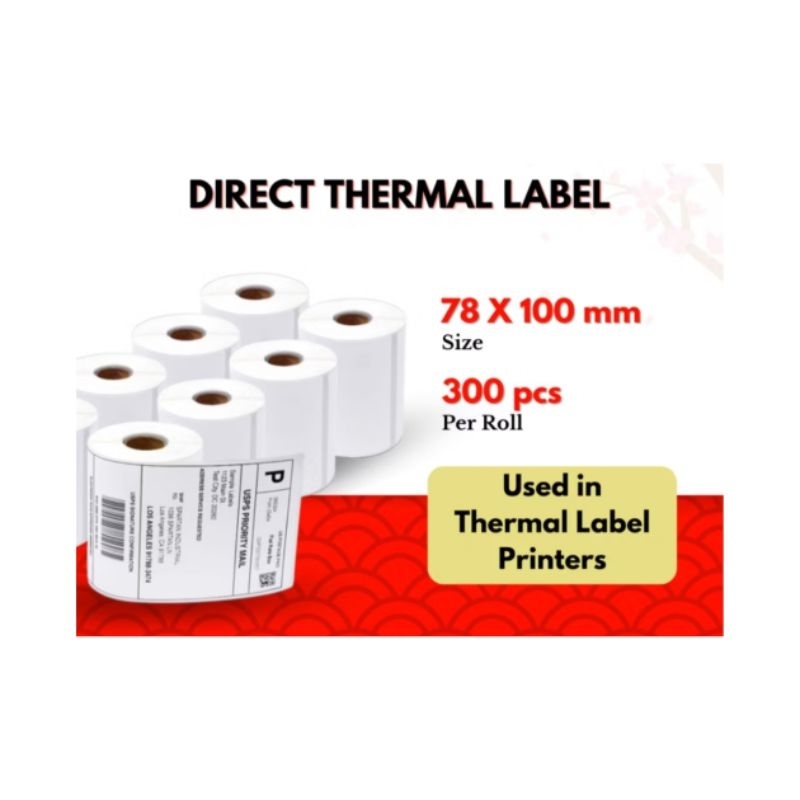 

Kertas stiker label thermal resi 78 * 100 MM isi lembar per roll 300