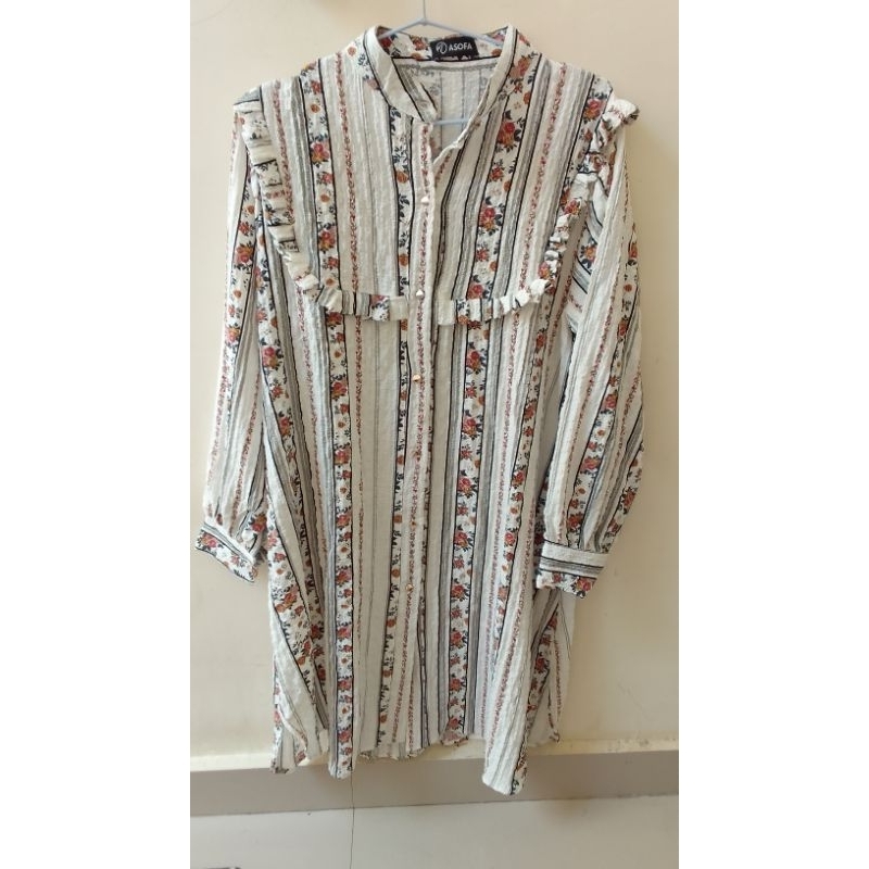 long tunik motif full kancing ori by asofa