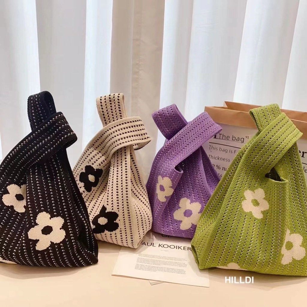 PREMIUM KNITTED BAG IMPORT BANGKOK / KOREAN BAG TAS RAJUT AESTHETIC  / TAS BEKAL UNIK LUCU / TAS PIK