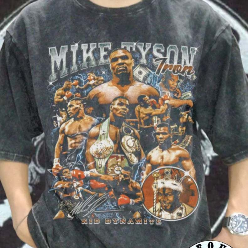 MIKE TYSON BOOTLEG VINTAGE TEE | MIKE TYSON OVERSIZED WASH RAP TEE | KAOS BUILTUP OVERSIZED RETRO | 