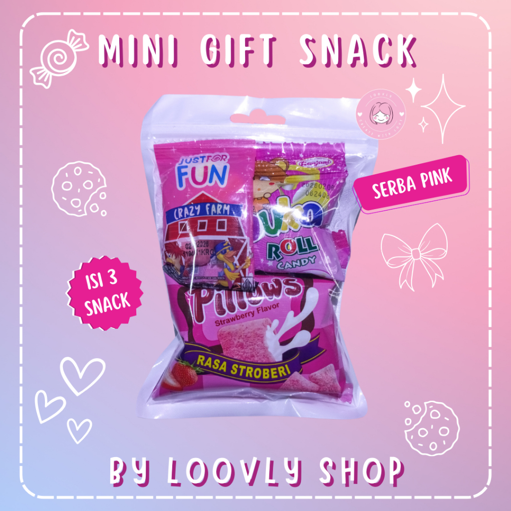 

Tanpa Minimal Order / (POLOS PINK) Mini Gift Snack / Paket Bingkisan Mini Snack Ulang Tahun / Freebies Snack / Mini Hampers Snack / Souvenir Wisuda Snack / Hadiah Reward Snack / Mini Goodie Bag / Gift Card Kartu Ucapan Custom Hemat Termurah - Loovly