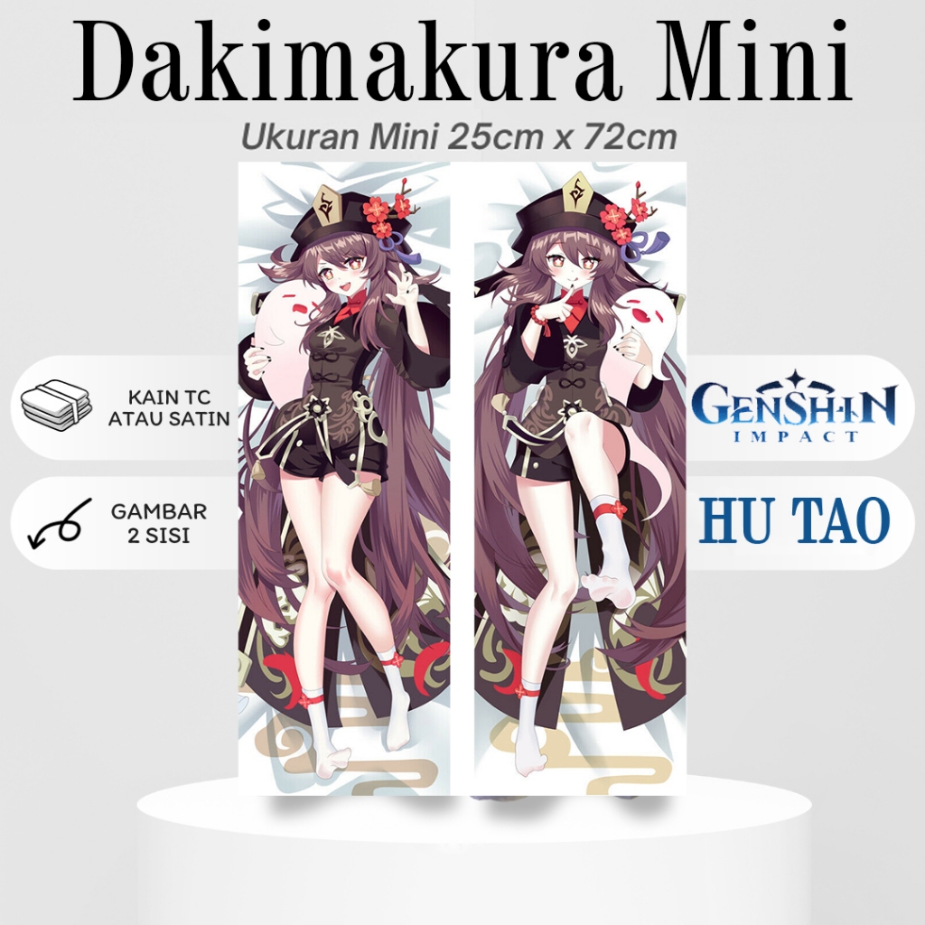 DAKIMAKURA MINI Genshin Impact HUTAO Bantal Anime Waifu Mini Hu Tao