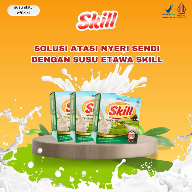 

Skill paket Bugar Susu Skill- Susu kambing Etawa Premium BPOM mengatasi Nyeri sendi