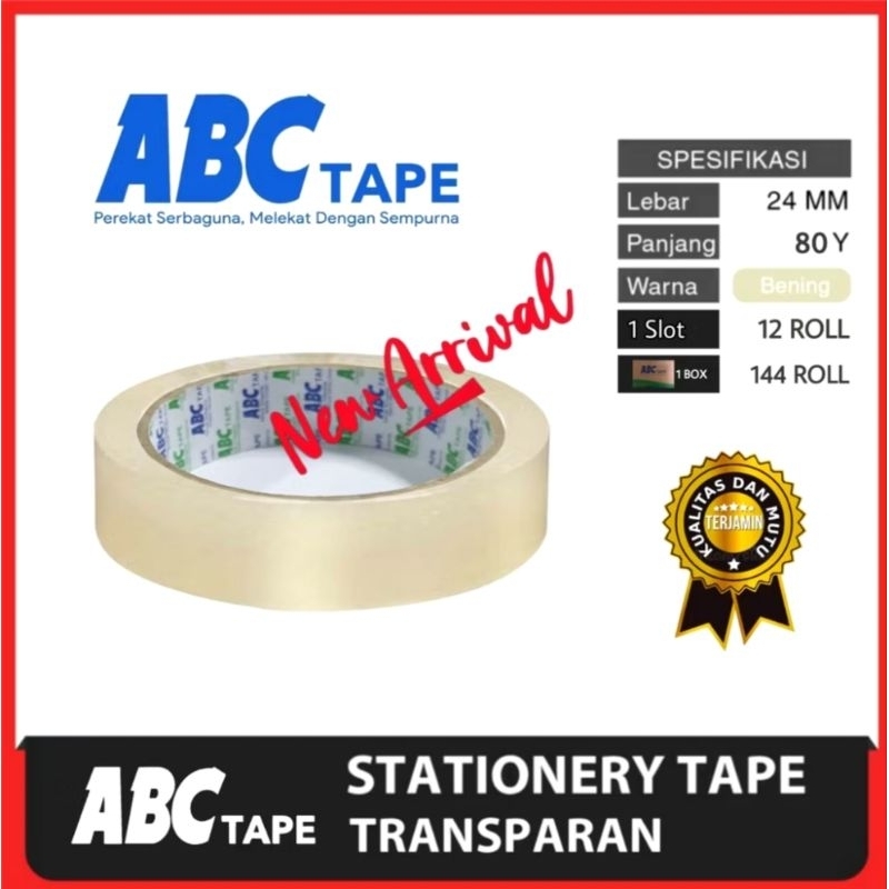 

Isolasi ABC Bening 24mm x 80yard 1 pcs