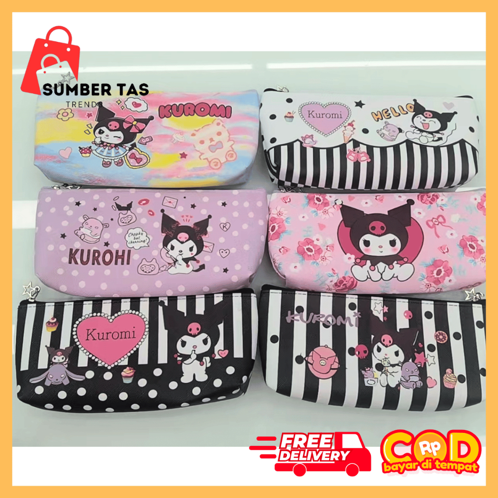 

Pouch tempat pensil KUROMI 001-1 tempatpencil softcase kurohi sanrioi sekolah TK SD SMP SMA tempat penyimpanan serba guna