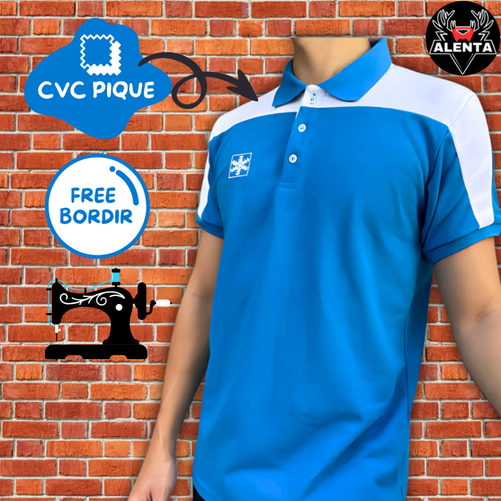 Kaos Polo CVC Lacoste - Bordir Gratis & Pilihan Warna Lengkap, Ukuran S-XXL