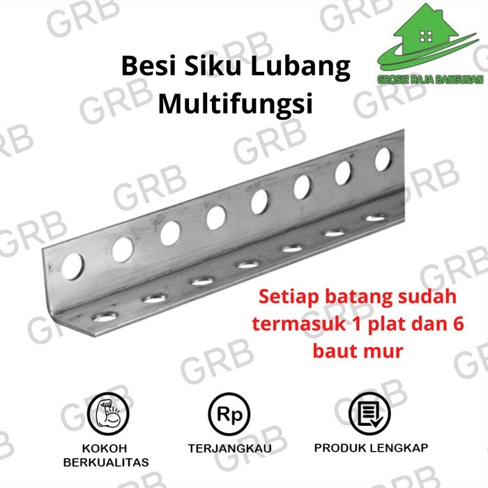 Besi siku Lubang / siku lobang 3Meter tebal Full 1,5mm Harga Pabrik MURAH GRB