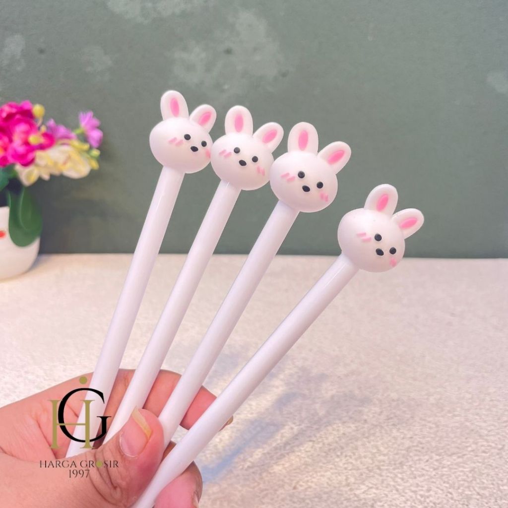 

4/8/12 PULPEN GEL KELINCI PUTIH KADO UNIK KOREA AESTHETIC COD PENA ALAT TULIS