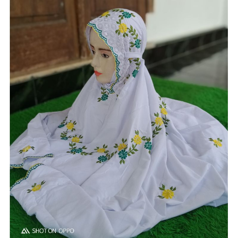Mukena Terusan Bordir Kudusan Tali Biasa ( bukan karet )