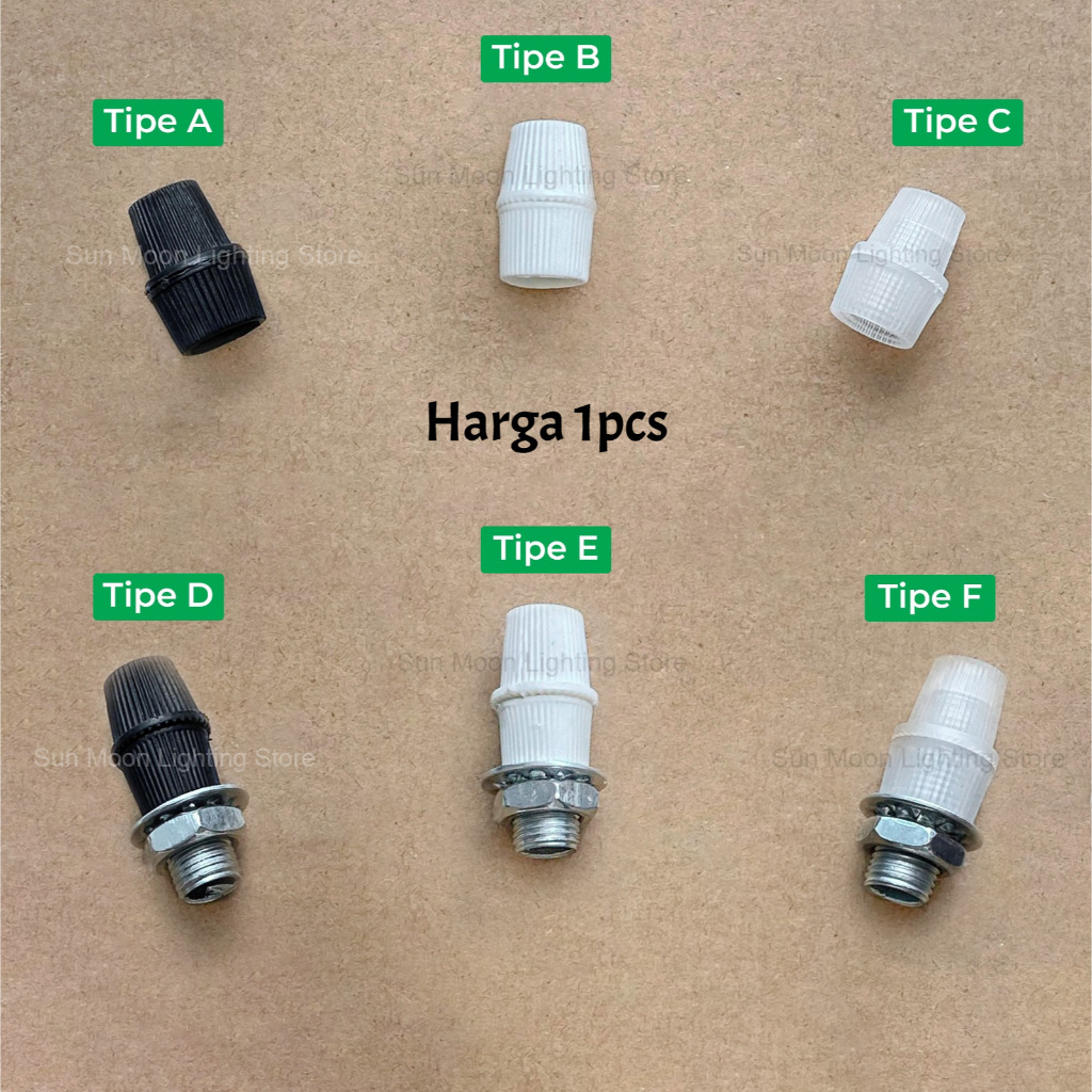 Ikatan kabel pendek jepitan mur + drat as + mur ring tajam baut sparpart sepasang lampu gantung kop 