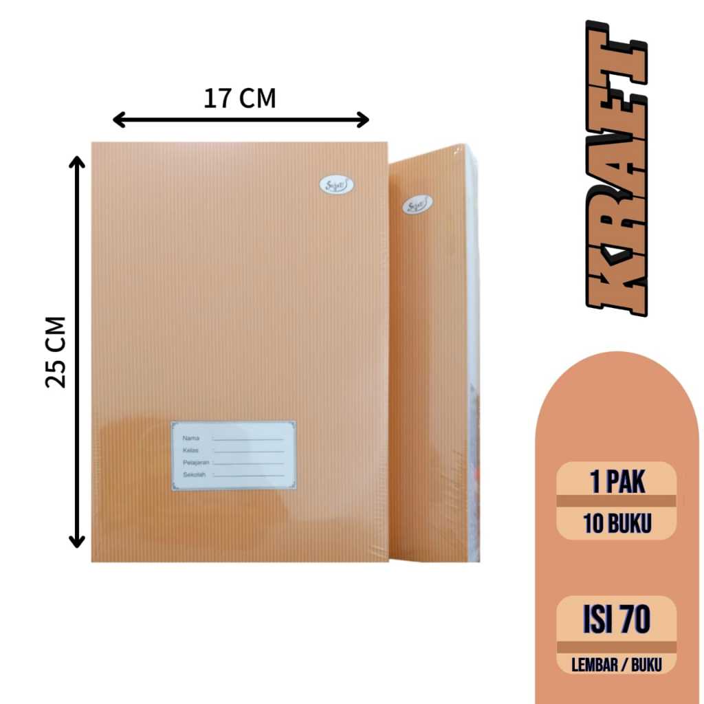 

{1 Pcs}Buku Tulis Sampul Coklat Panjang 70 Lembar Buku Tulis Boxy KRAFT SEJATI - 1 Pcs