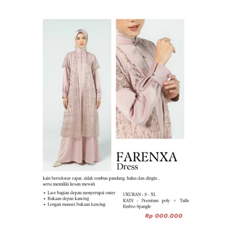 Zoya Official BIP FARENXA Dress - Gamis Muslim Wanita Wudhu Busui Friendly - Bahan Premium Poly