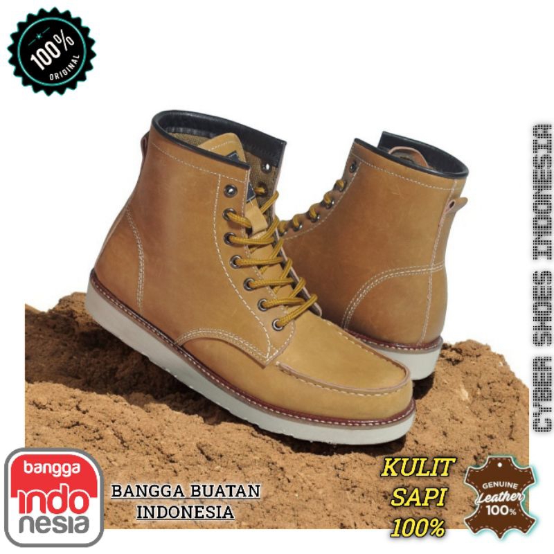 Mens Moctoe Boots Rewind Tan Doff Sepatu Boots Pria Casual Diatas Mata Kaki Like Redwings