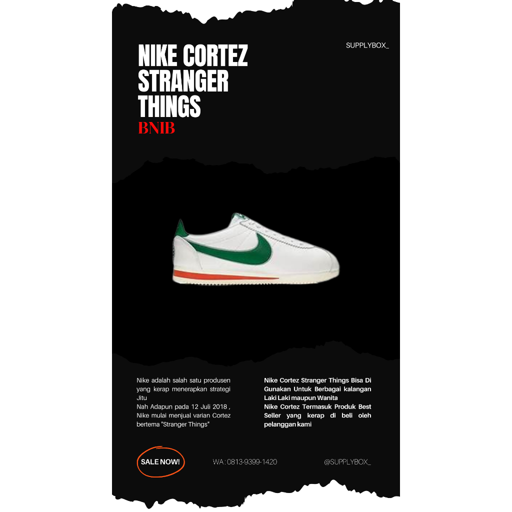 Nike Cortez Strangers Things 100 % Original BNIB