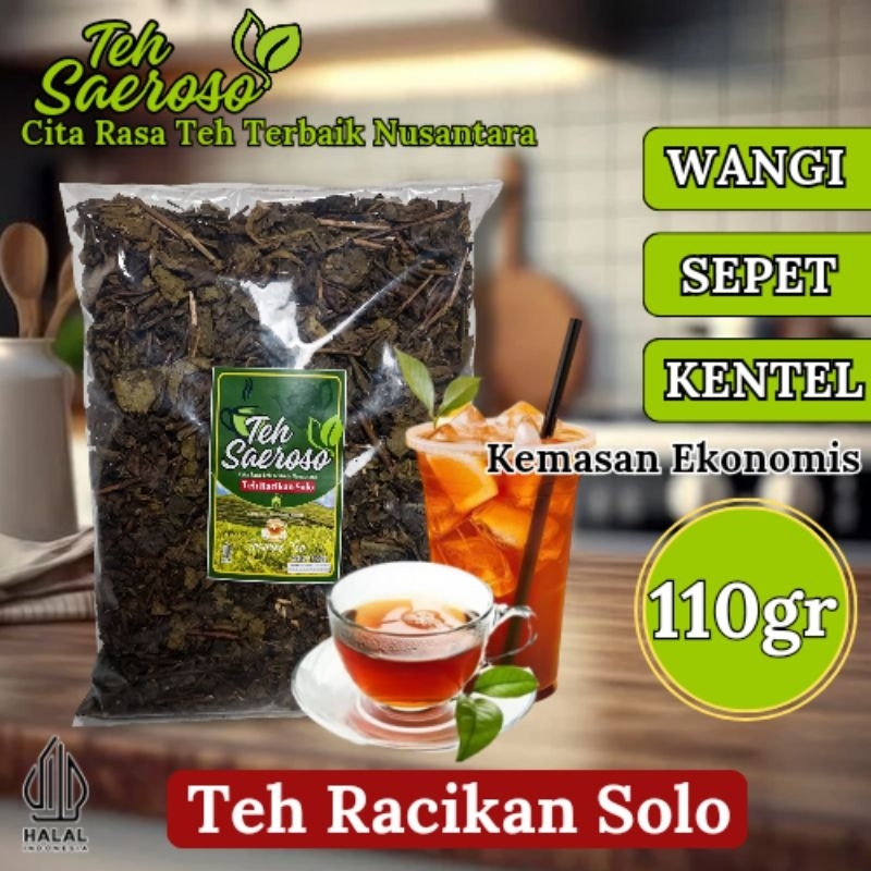 

Racikan Teh Solo Kemasan 110 gr Aroma Wangi Sepet Legi Kentel Khas Wedangan Angkringan | Teh Saeroso