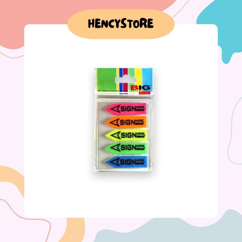 

(HencyStore) BIG STICKY NOTES INDEX WARNA / INDEX MARK / TAB PENANDA / PEMBATAS PENANDA