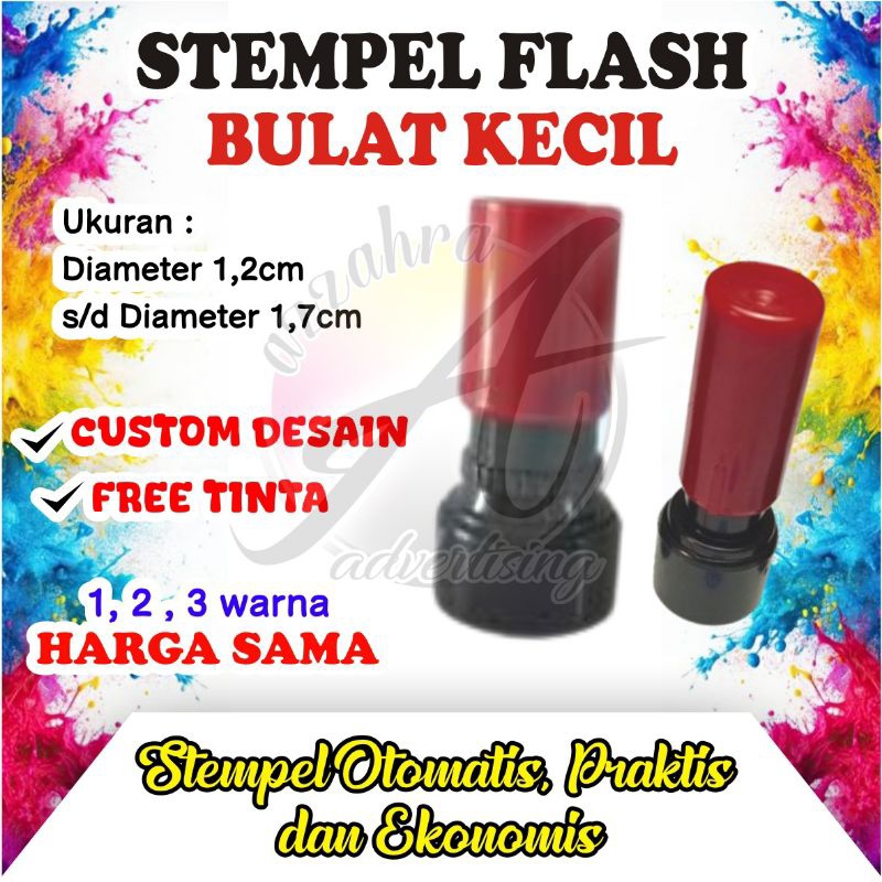 

stempel flash, stempel praktis, stempel otomatis, BULAT KECIL, logo, toko, perusahaan