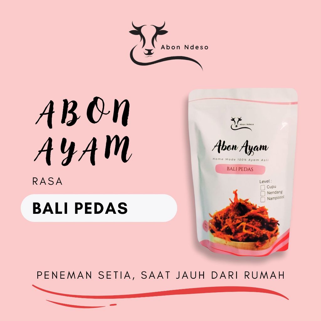 

Abon Ndeso - Abon Ayam Suwir Rasa Bali Pedas Tanpa Pengawet 100 gram Premium Tanpa Campuran