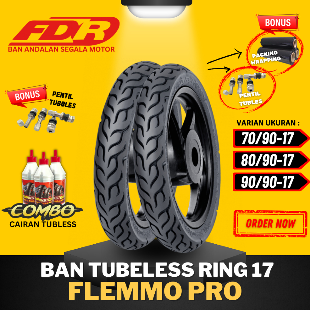 [READY COD] BAN FDR FLEMMO PRO RING 17 / BAN FDR TUBELESS TUBLES RING 17 ( 70/90-17 / 80/90-17 / 90/