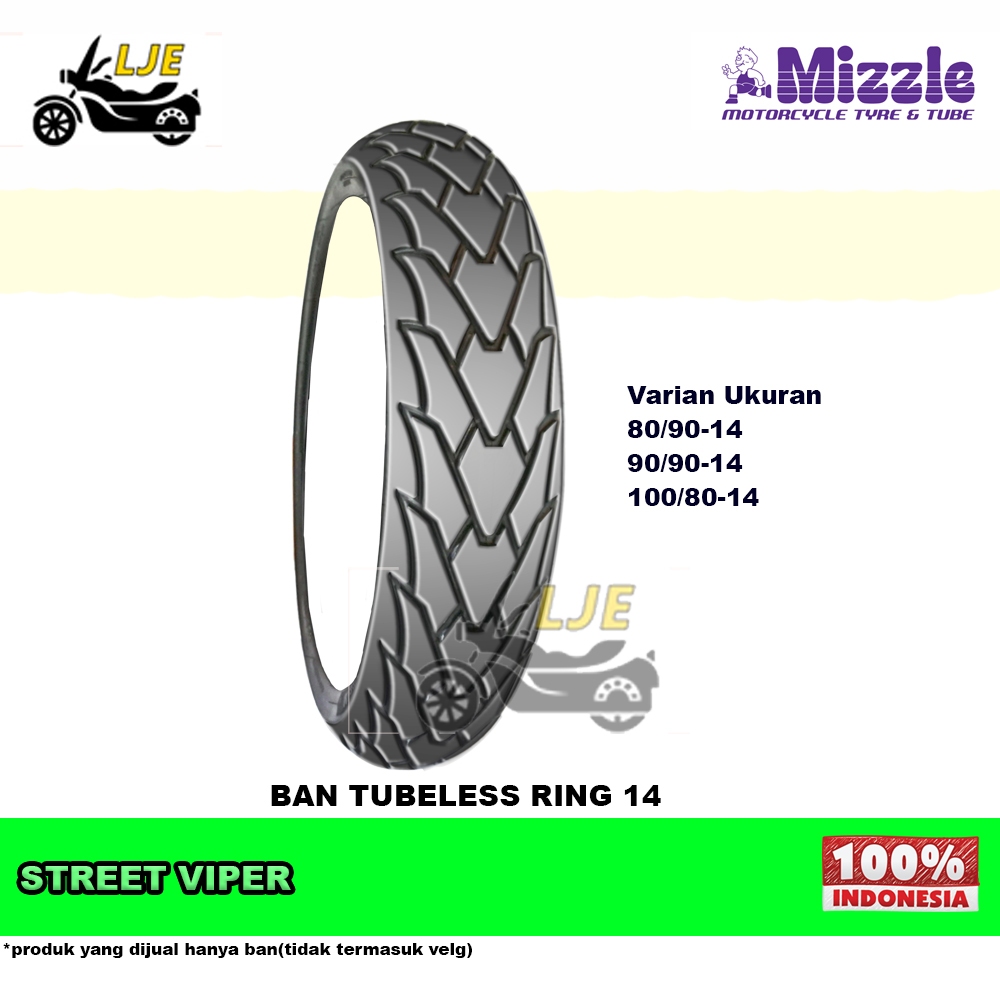 Ban Motor Tubeless Mizzle Street Viper Ring 14 - Ban Motor Ring 14 Tubeless
