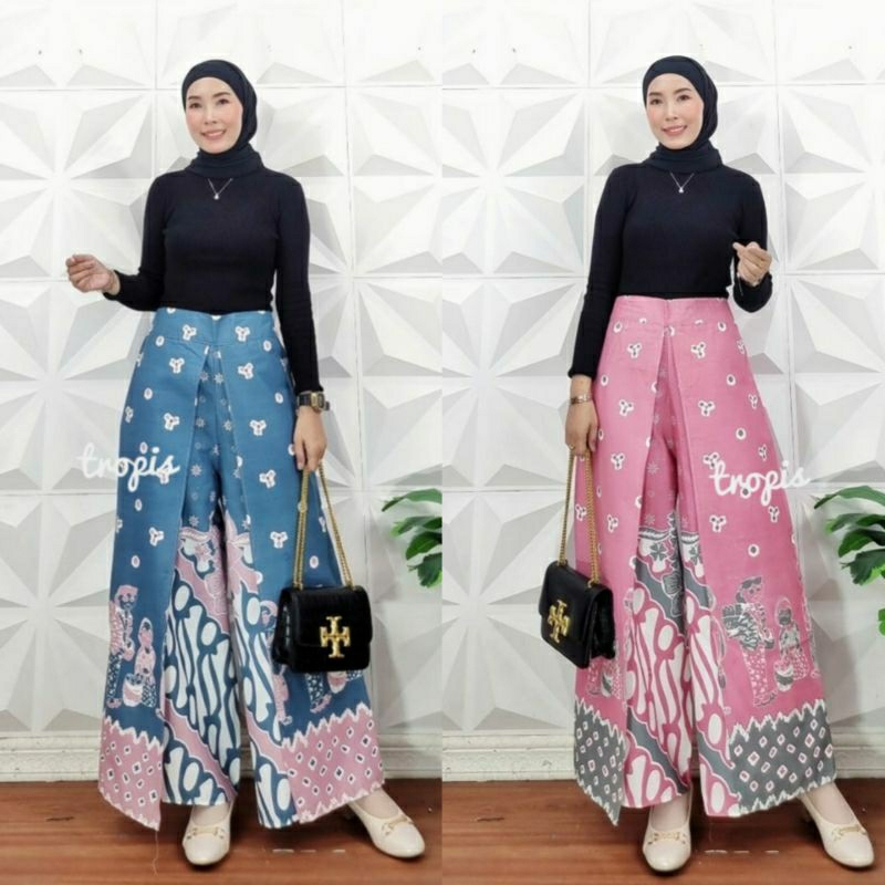 Celana kulot LAYER JUMPUTAN celana batik tumpuk kerja kantoran bawahan kebaya celana kondangan celan