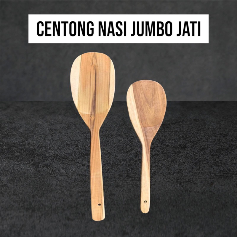 CENTONG NASI KAYU JATI JUMBO & SUPER JUMBO /  CENTONG NASI MURAH UKURAN BESAR