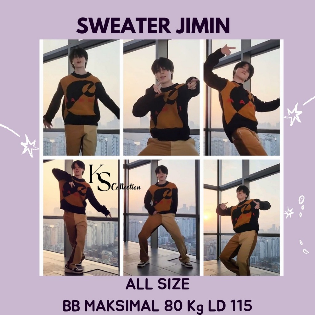 JIMIN BTS SWEATER BY KS COLLECTION-KNITEWAR/SWEATER PREMIUM/SWEATER RAJUT/SWEATER  KOREAN STYLE