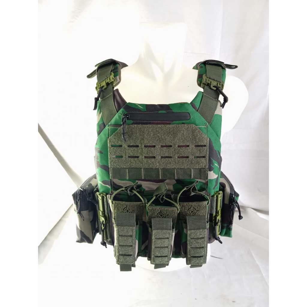Rompi Body Vest Laser Rajawali TNI POLISI Double Quick Release - Rompi Anti Peluru - Bodyvest Loreng