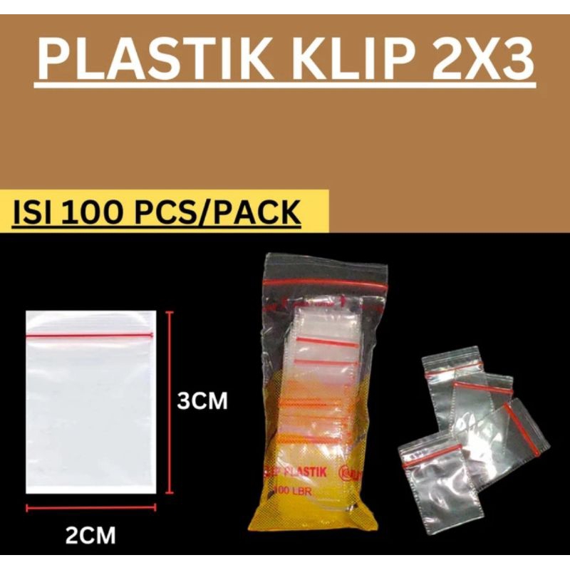 

Plastik Klip Lips Cetik Zip kecil 2x3 Isi @100 pics/lembar