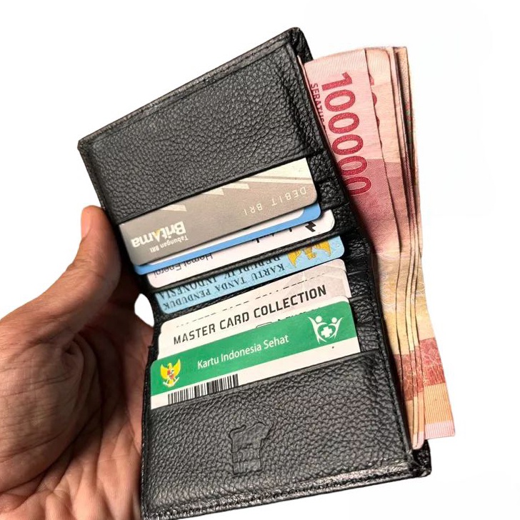 Dompet Kartu ATM Dompet Kartu Kulit Asli Dompet Lipat ATM Pria Wanita Kulit Asli