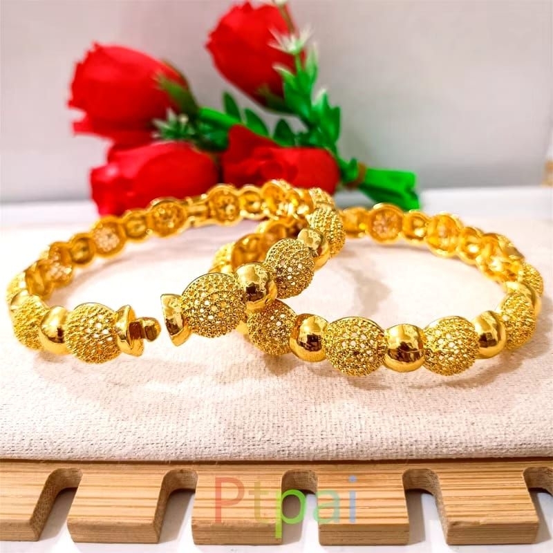 GELANG TANGAN KERONCONG TITANIUM WANITA DUBAI MEWAH LAPIS EMAS24K