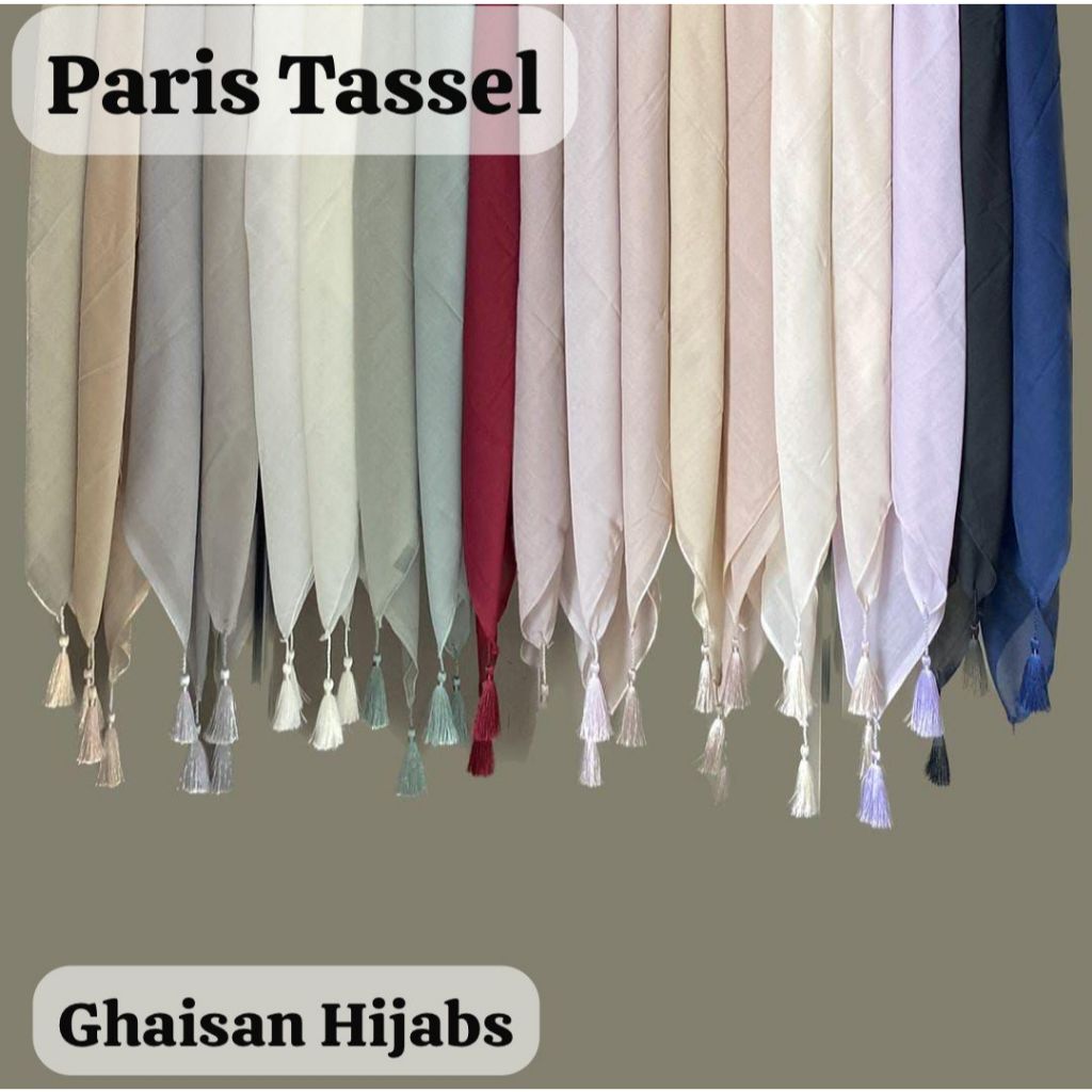 Kerudung Segi Empat Paris Tassel Jambul Mewah Kerudung Segi Empat Tassel Paris Jadul Premium Harga T