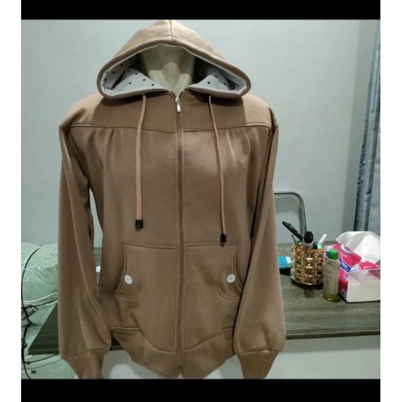 HOODIE ZIPPER POLOS PREMIUM POLKADOT CEWE|| HOODIE POLOS PREMIUM || JAKET SWITER HOODIE