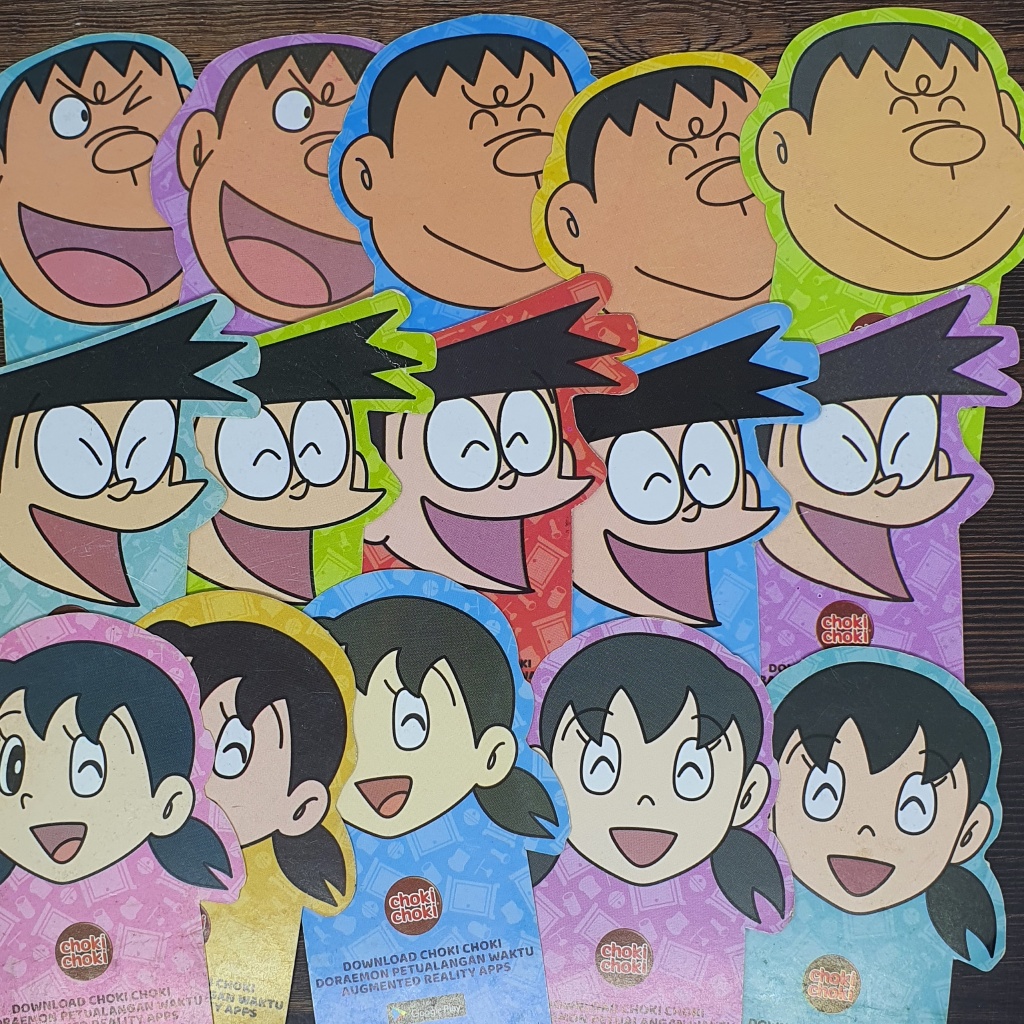 Choki AR Card Doraemon Petualangan Waktu Character Card Gian Suneo Shizuka Augmented Reality Kartu