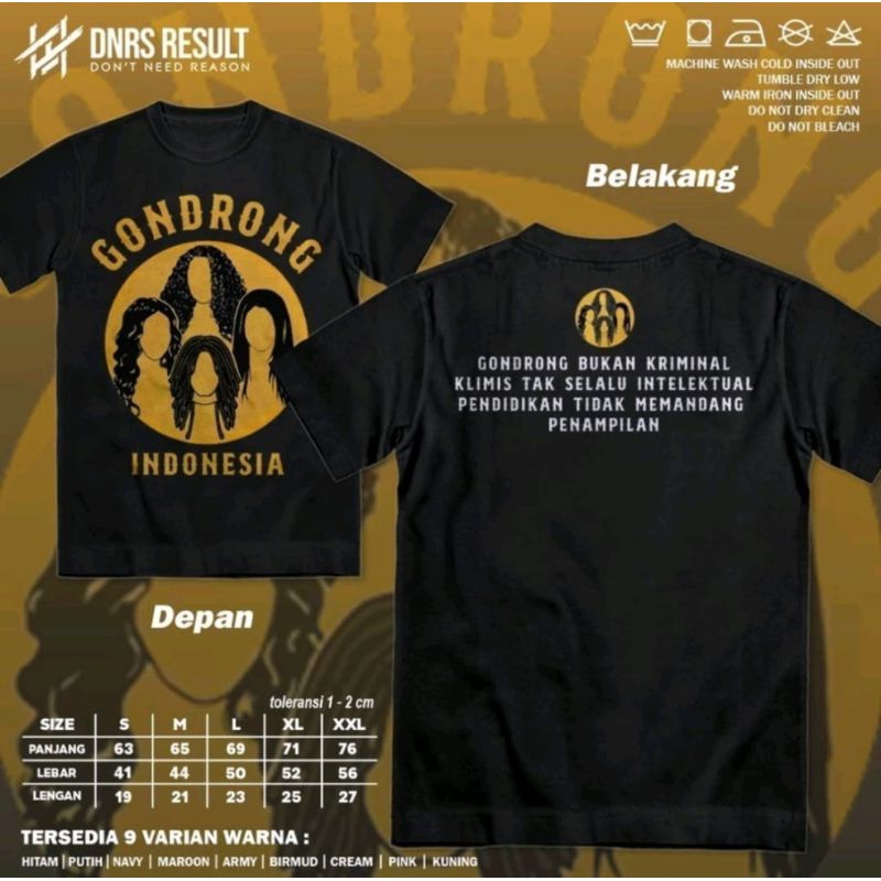 Kaos Gondrong Indonesia Gondrong Bukan Kriminal Depan Belakang