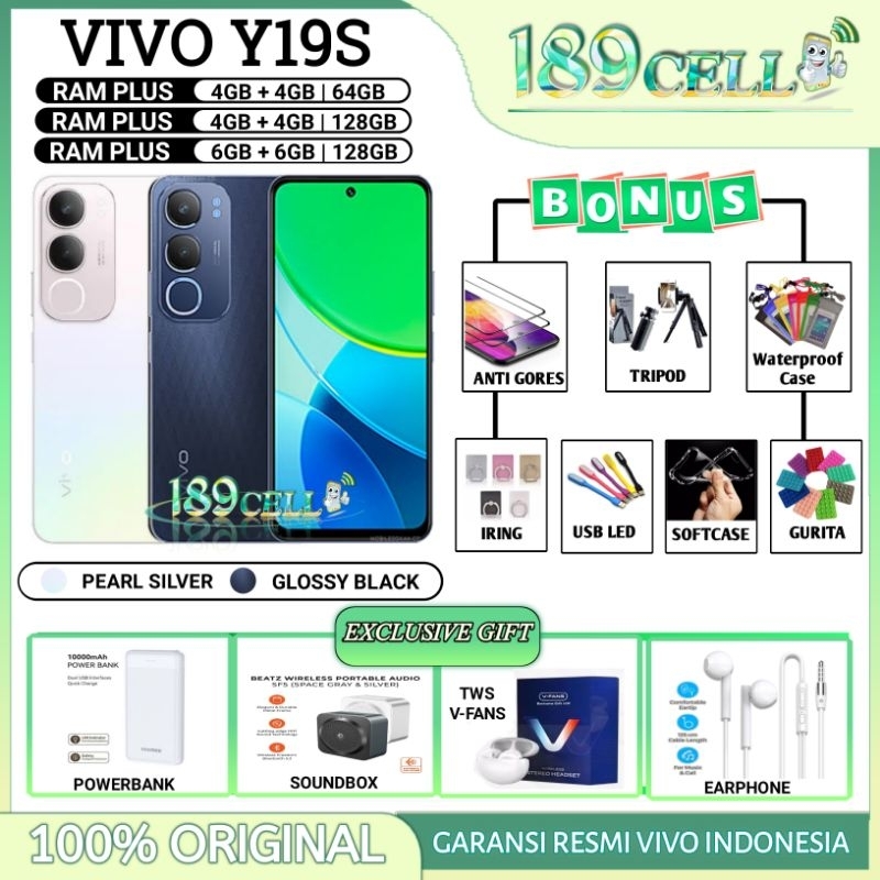 VIVO Y19S RAM 4/64 GB | VIVO Y19 S RAM 4/128 GB | VIVO Y 19S RAM 6/128 | VIVO Y19S Pro GARANSI RESMI