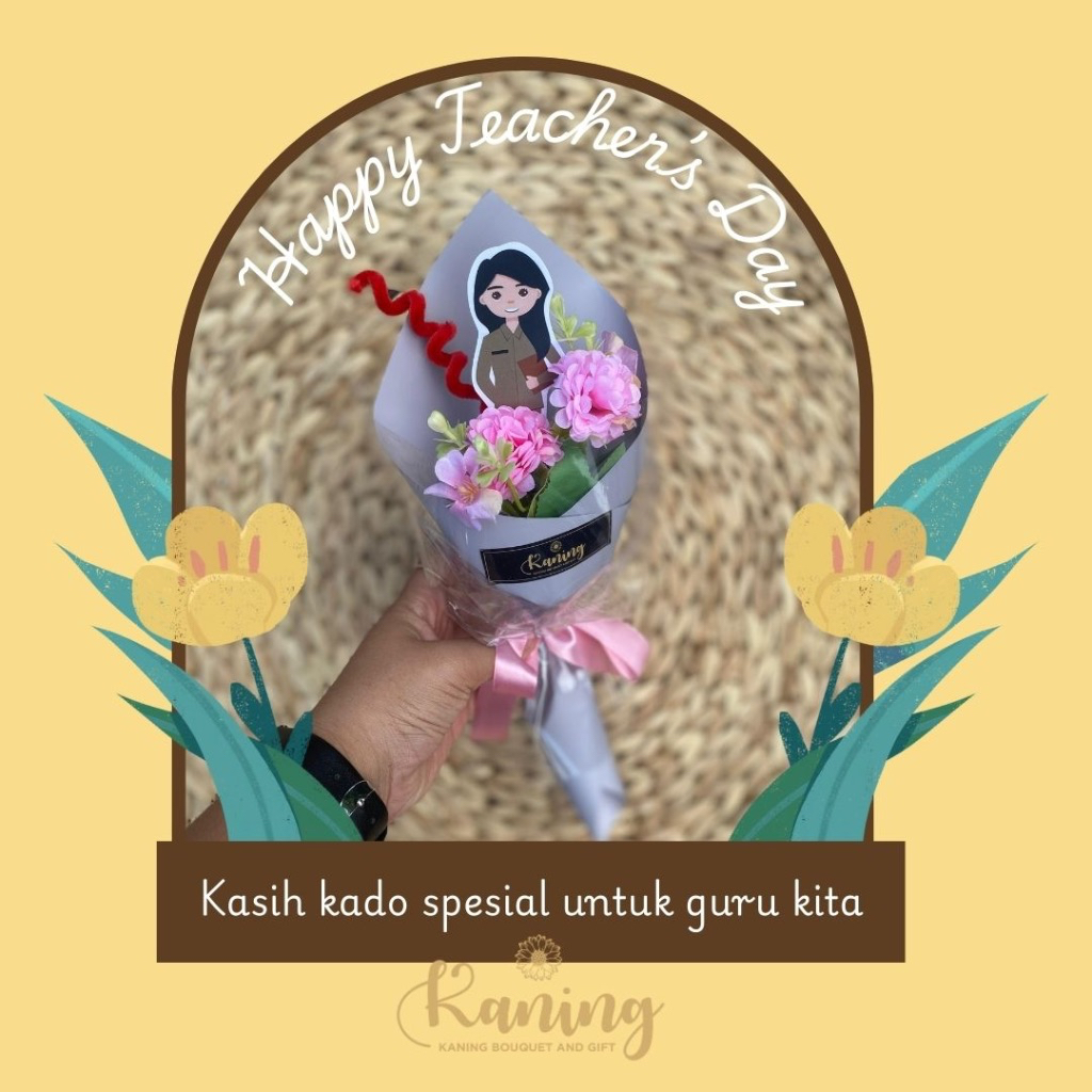 BUKET HARI GURU / BUKET HARI GURU MURAH / TOPPER GURU / BUKET GURU / KADO UNTUK GURU