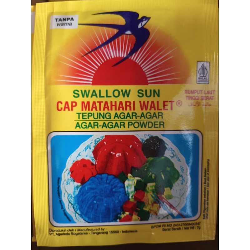 

Agar - Agar Putih Swallow Sun 7g