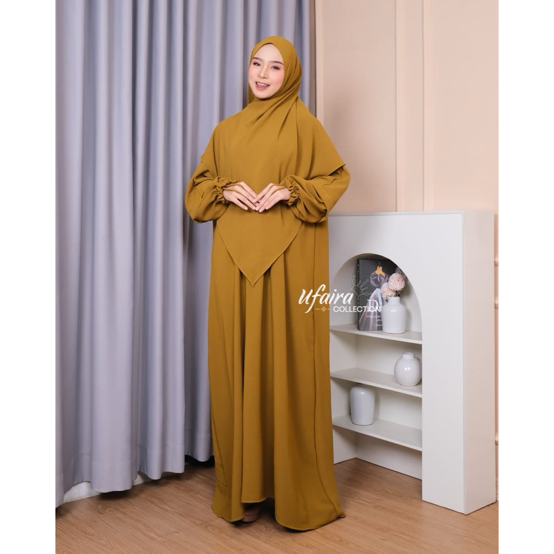 Ufaira Olshop~Salma Abaya Set pasmina Terbaru abaya muslim wanita