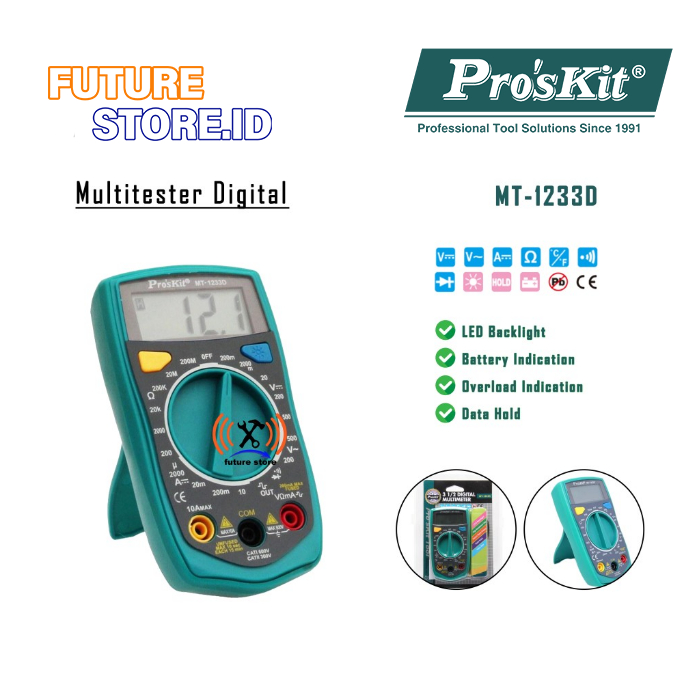 ProsKit MT-1233D DIGITAL MULTIMETER - MULTITESTER PROSKIT MT-1233D DIGITAL ORIGINAL