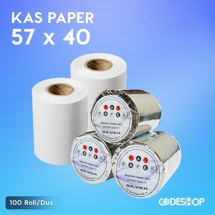 

Kertas Struk Thermal Size | 58X40 57x40 | 58 X 40 57 x 40 | Struk Mesin Kasir Merk Silver Kas