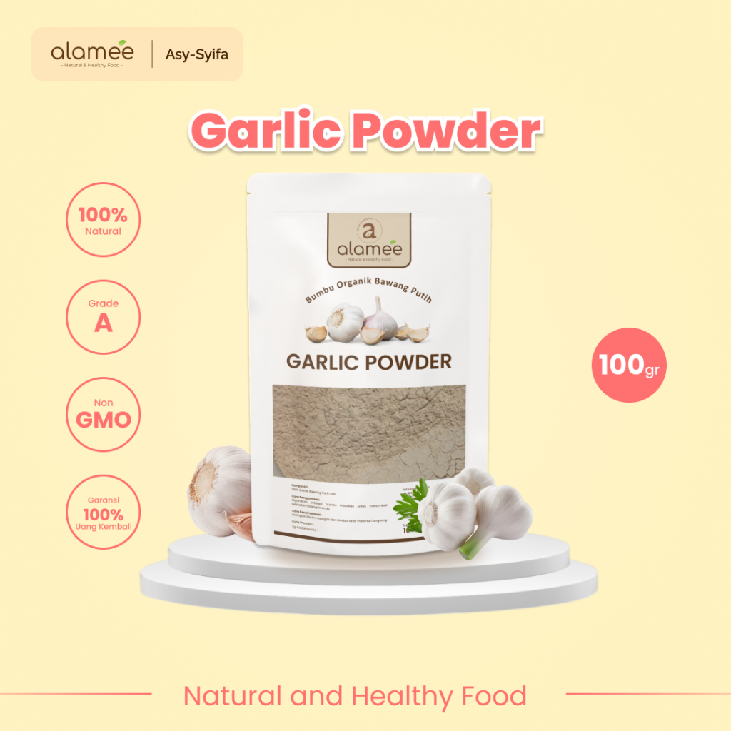 

Bawang Putih Bubuk Garlic Seasoning Powder Bumbu Masak Dapur Organik Rempah Rimpang Murni Asli 100g