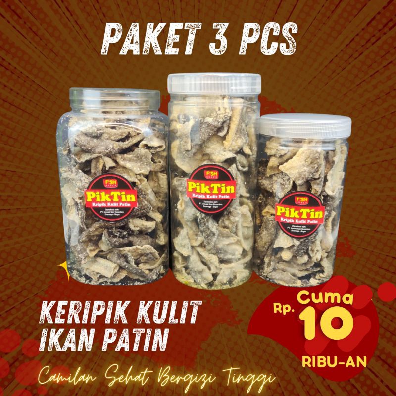 

Paket 3 PCS | Keripik Kulit Ikan Patin
