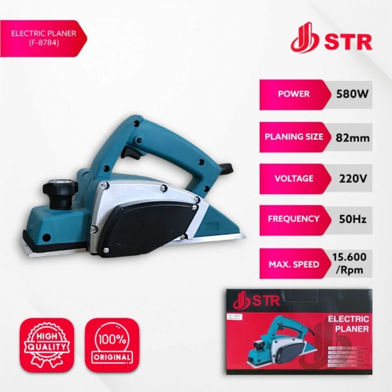 STR JIEBANG Mesin Planner F-8784 580 WATT Mesin Serut Kayu Ketam Sugu Pasah STR JIEBANG F8784 PROFES